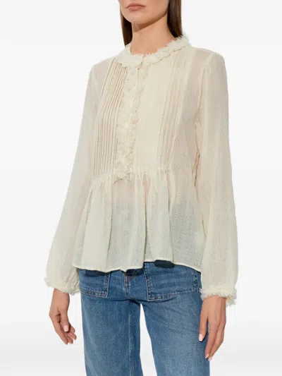 Ulla Johnson Ruffled Blouse In Neutral
