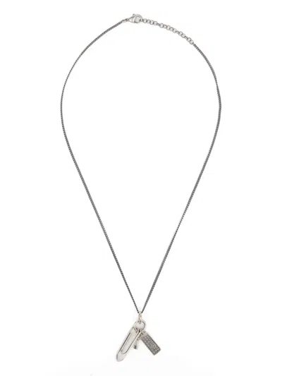 Mm6 Maison Margiela Paperclip Necklace In Metallic
