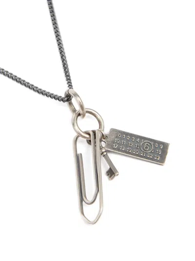 Mm6 Maison Margiela Paperclip Necklace In Metallic