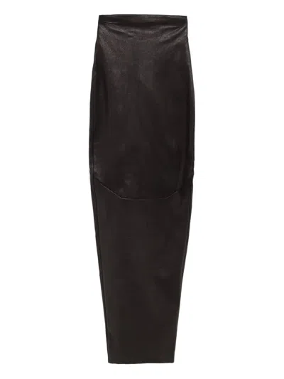 Rick Owens Zip-up Maxi Skirt In Black