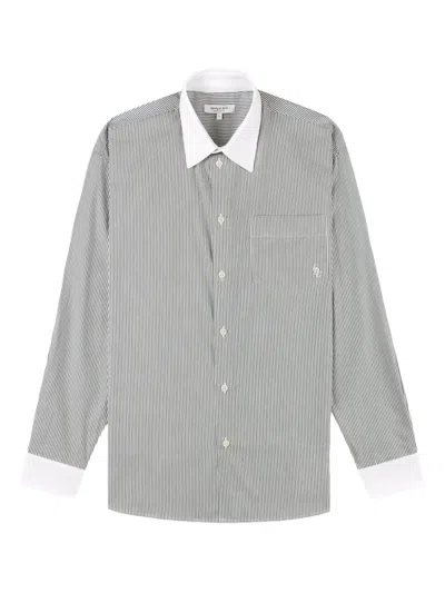 Sporty And Rich Striped Chest-pocket Shirt In Gray