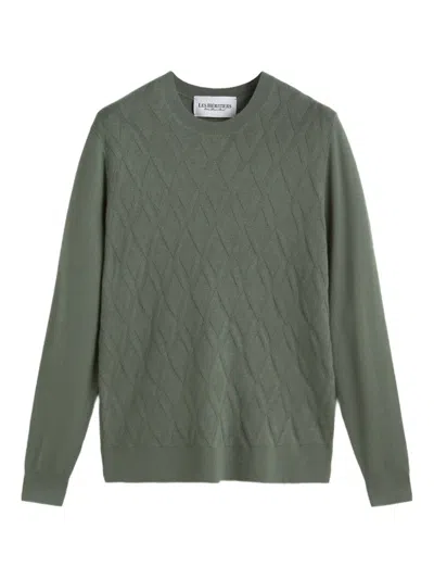 Les Héritiers Diamond Sweater In Green