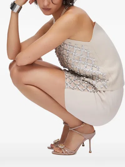 Liu •jo Jewelry Embroidered Vest In Neutral