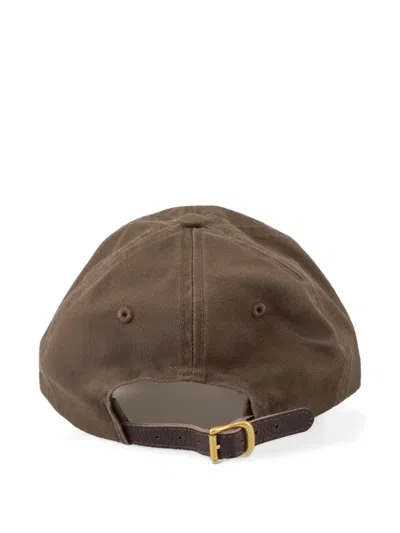 Les Héritiers Embroidered Roots Cap In Brown