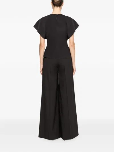 Nissa Draped Belted Top In Black