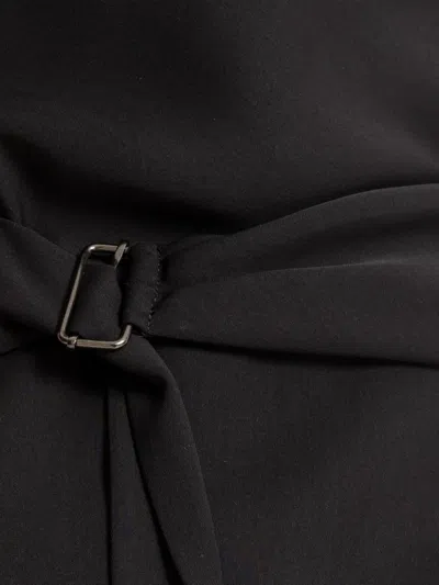 Nissa Draped Belted Top In Black