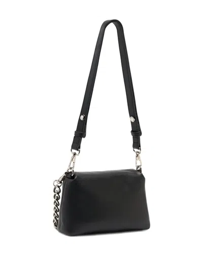 Liu •jo Lapuffy Monogram Chain Satchel In Black
