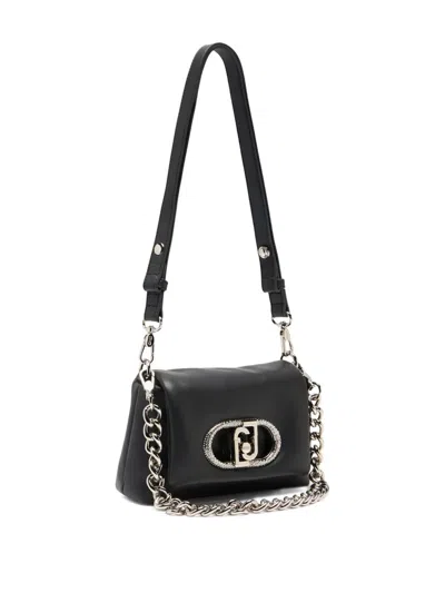 Liu •jo Lapuffy Monogram Chain Satchel In Black