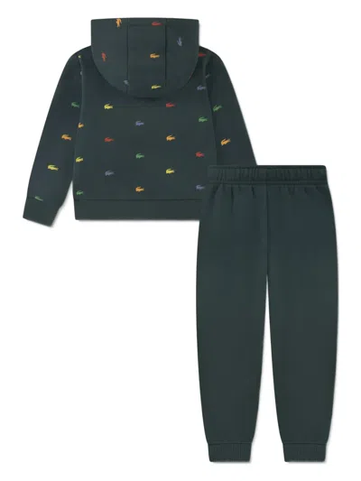 Lacoste Logo-patch Tracksuit In Green