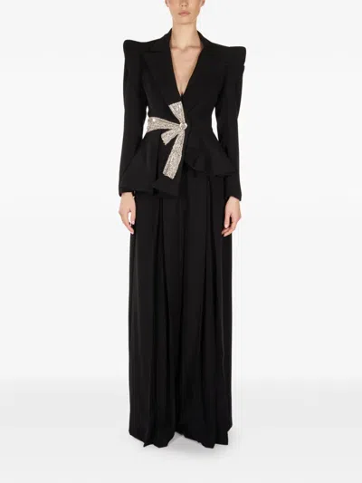 Araftu Bow Peplum All In One In Black