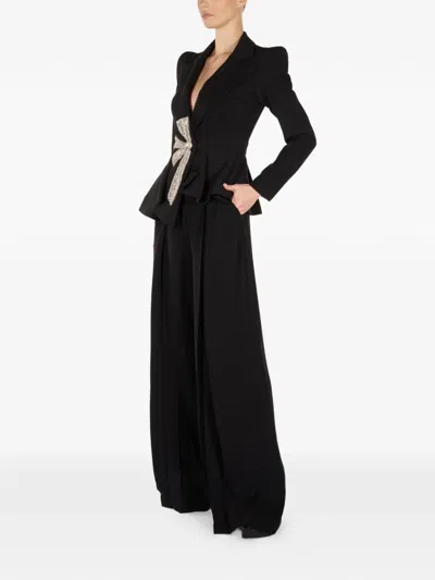 Araftu Bow Peplum All In One In Black