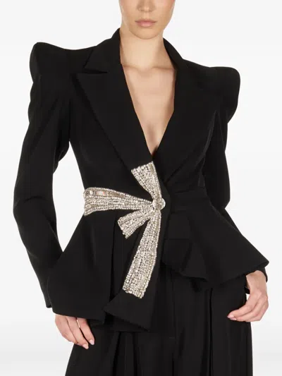Araftu Bow Peplum All In One In Black