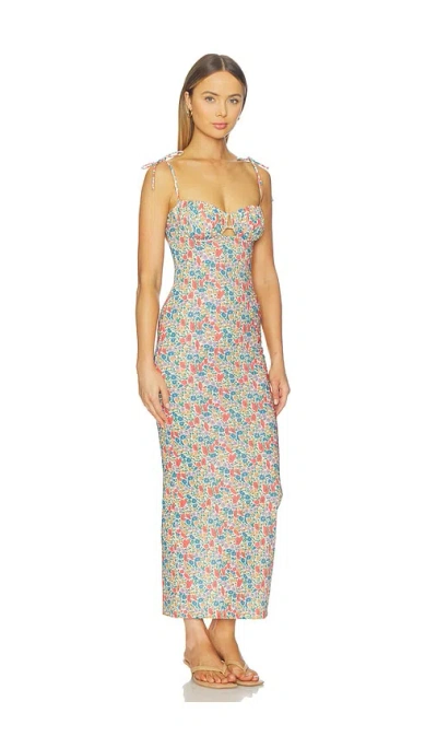 Montce Petal Long Slip Dress In Multi