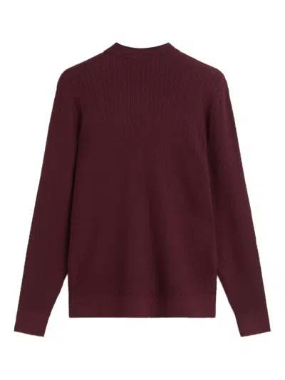 Les Héritiers Jacquard Polo Shirt In Burgundy