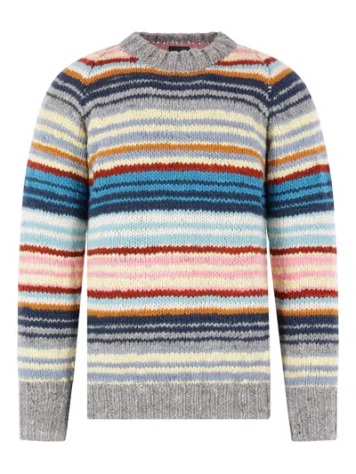 Chamula Striped Crew-neck Sweater In Neutral