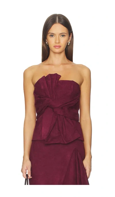 Line & Dot Valen Top In Burgundy