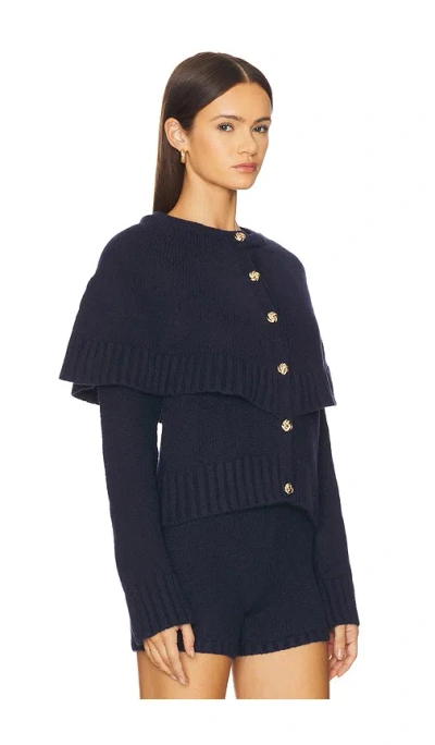 Line & Dot Reese Cape Cardigan In Blue