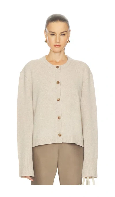 L'academie By Marianna Allegria Faux Fur Cardigan In Neutral