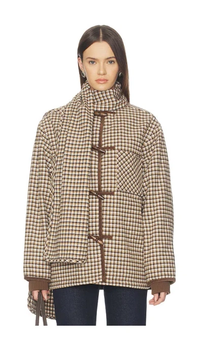 House Of Sunny Retro Blanket Jacket With Detatchable Scarf In Gray