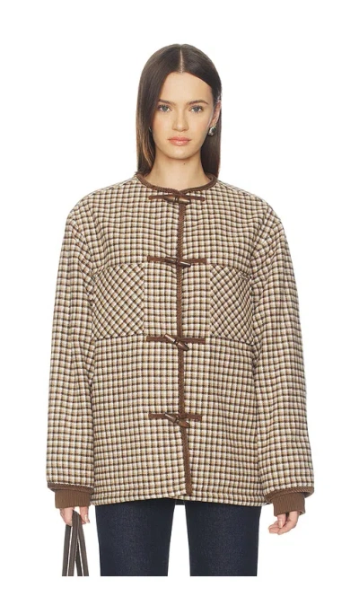 House Of Sunny Retro Blanket Jacket With Detatchable Scarf In Gray