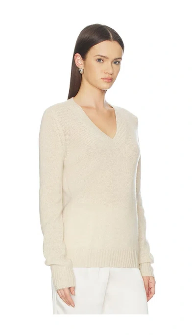Enza Costa Cashmere V-neck Pullover In Neutral