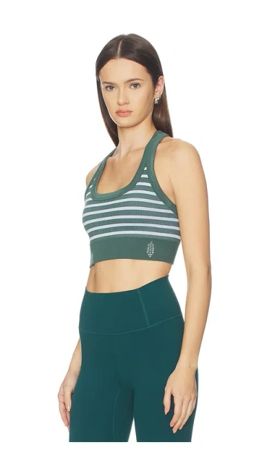 Free People Go To Colorblock Sports Bra In Green