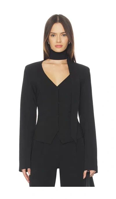 All The Ways Ariyah Scarf Blazer In Black