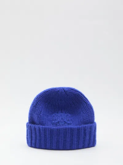 Celine Women Cashmere And Silk Triomphe Hat In Blue