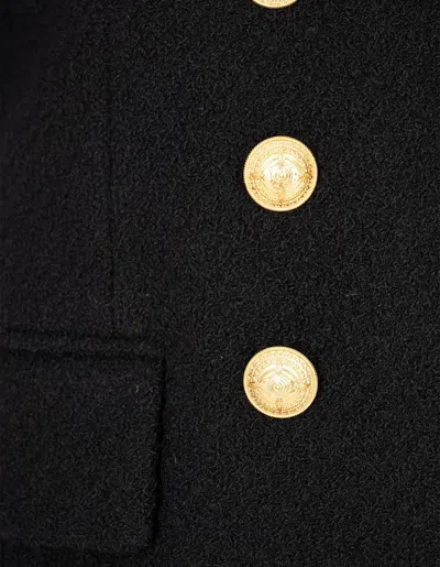 Chloé Black Bouclé Wool Tailored Jacket In Black