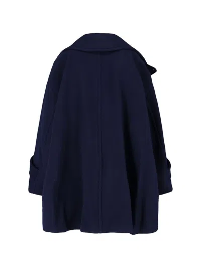 Chloé Chloe Double-breasted Wool-blend Jacket In Blue