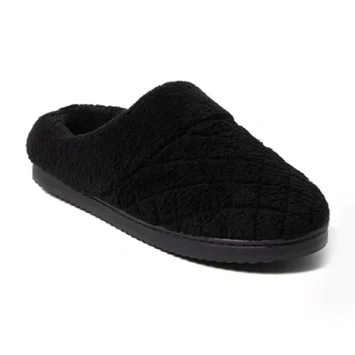Dearfoams Libby Quilted Terry Womens Memory Foam Clog Slippers In Black