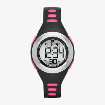 Skechers Womens Chronograph Digital Black Strap Watch Sr2019 In Black
