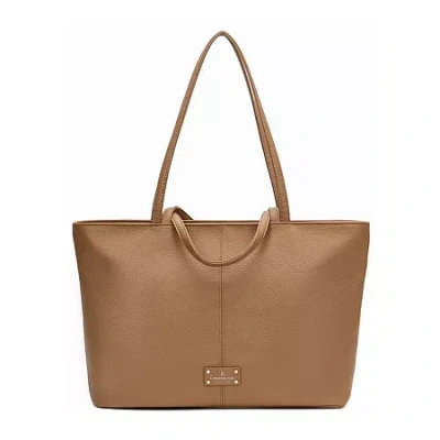 London Fog East West Double Handle Tote Bag In Brown