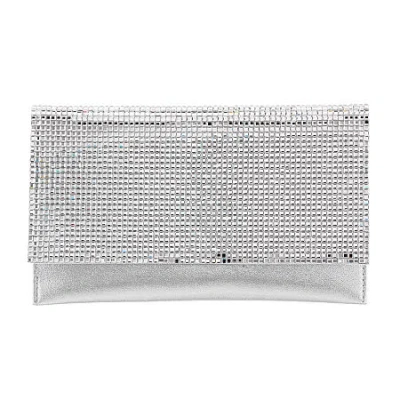 I. Miller Rylen Crystal Clutch In Silver