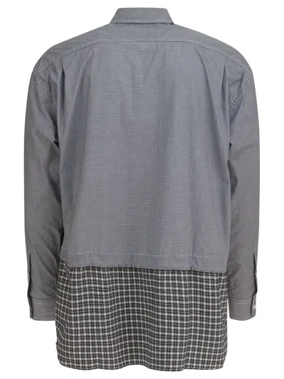 Comme Des Garçons Homme Deux Long Sleeve Shirt Button-down Collar In Gray
