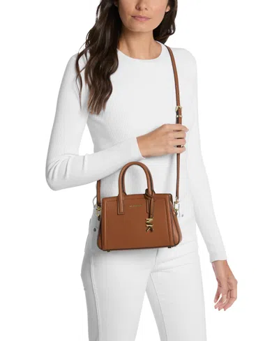 Michael Kors Laila Extra- Small Leather Crossbody In Brown