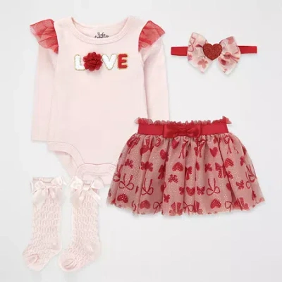 Baby Essentials Baby Girls 2-pc. Skirt Set In Pink