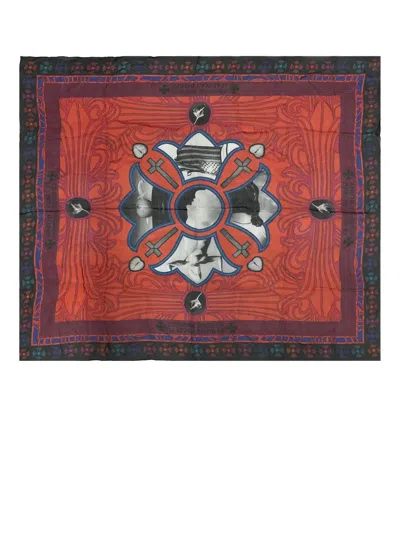 Chrome Hearts Cross-motif Silk Scarf In Multi