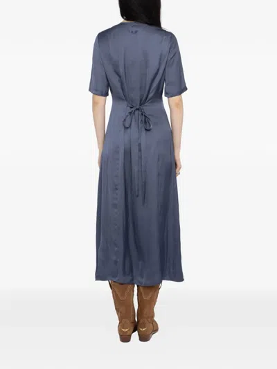 Zadig & Voltaire Rodalan V-neck Midi Dress In Blue