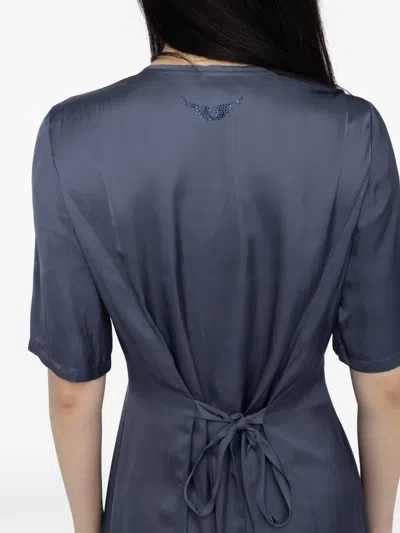 Zadig & Voltaire Rodalan V-neck Midi Dress In Blue