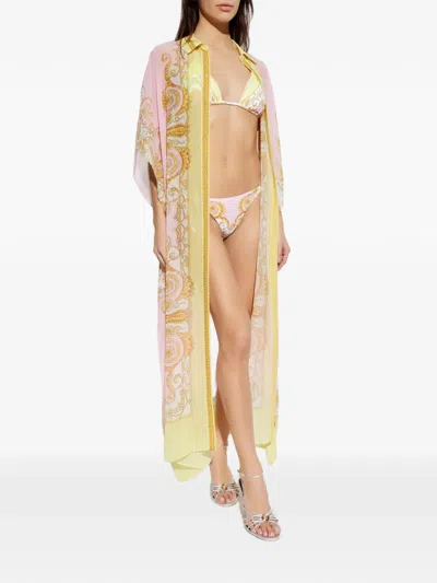 印花侧系带比基尼三角裤