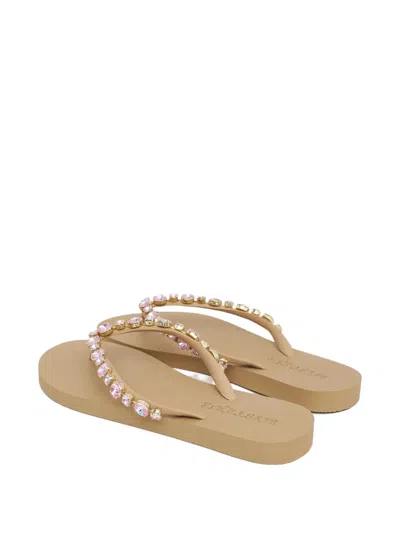 Mystique Blakely Crystal-embellished Flip-flops In Gold