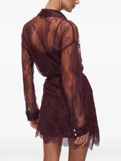 Liu •jo Chantilly Lace Shirt In Red