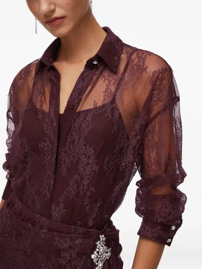 Liu •jo Chantilly Lace Shirt In Red