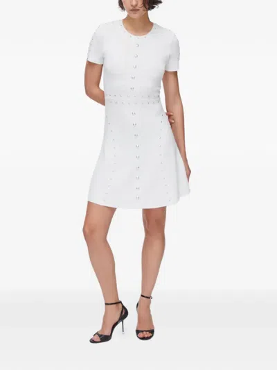 Liu •jo Studded Knit Mini Dress In White