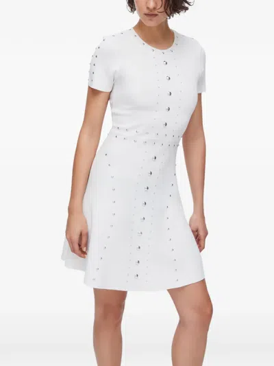 Liu •jo Studded Knit Mini Dress In White