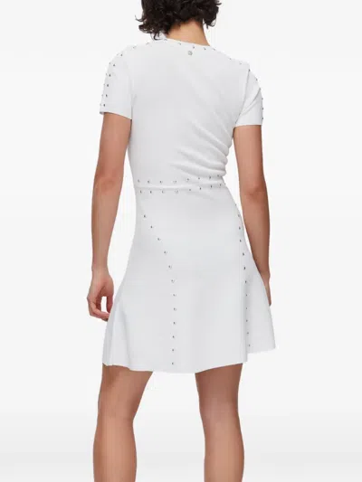 Liu •jo Studded Knit Mini Dress In White