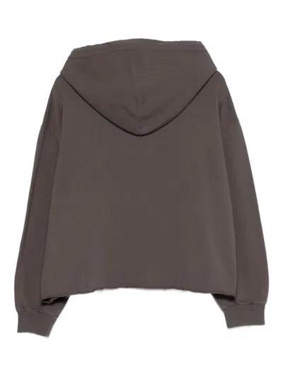 Mm6 Maison Margiela Distressed Hooded Top In Brown