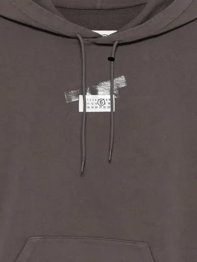 Mm6 Maison Margiela Distressed Hooded Top In Brown