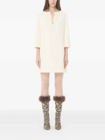 Valentino Vlogo-detail Mini Dress In White